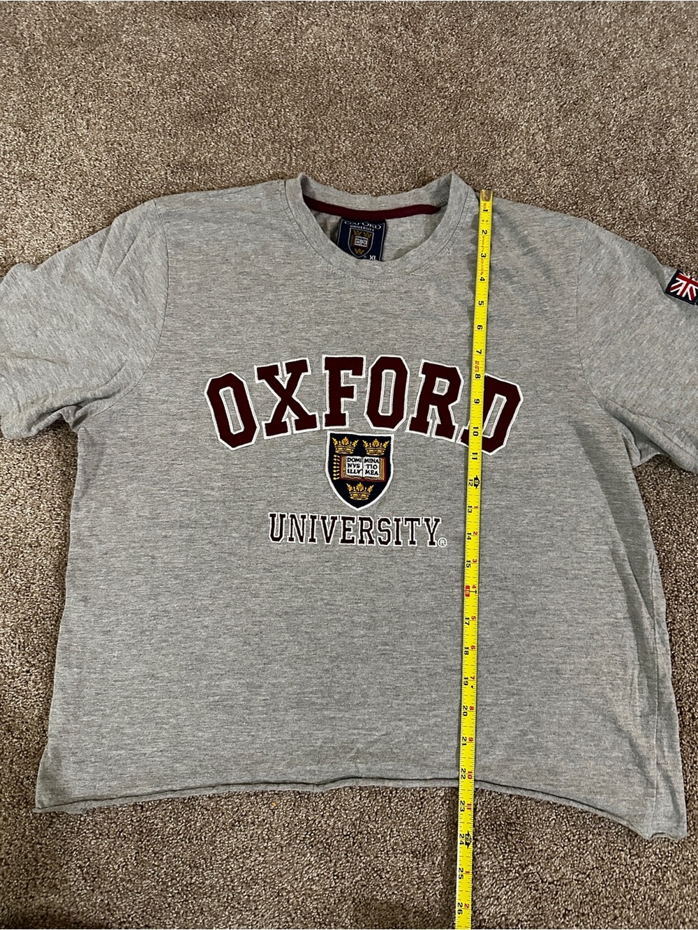 Oxford University Grey Short Sleeve Crewneck Tee